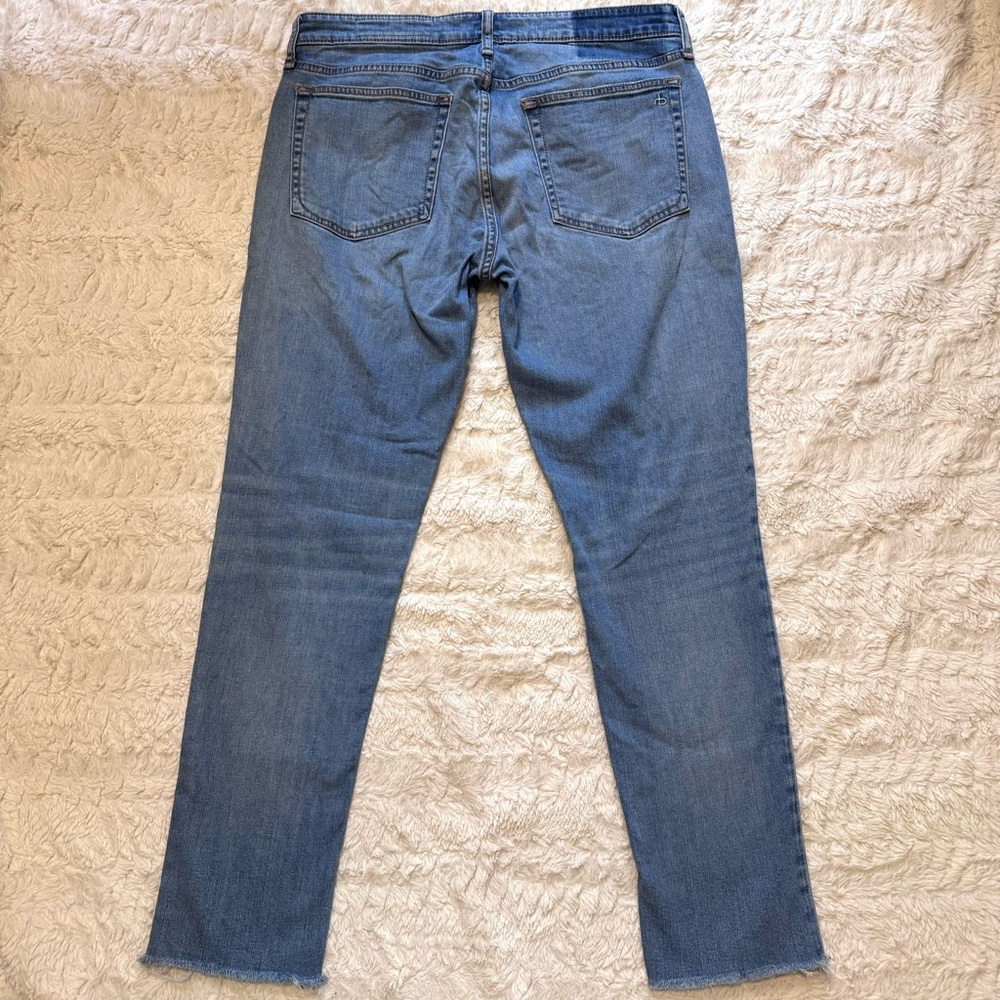 Rag & Bone Dre Low-Rise Slim Boyfriend Jeans Light Wash Distressed Size 29 - Picture 2 of 8